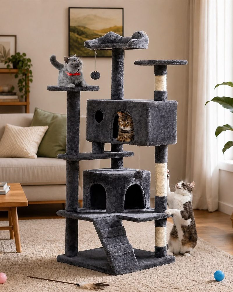 Torre para gatos de TASSBO en una sala